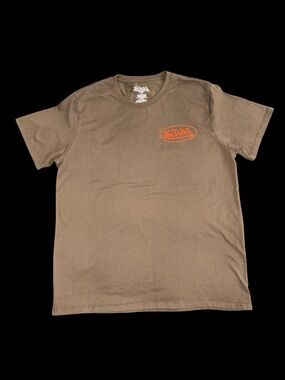 Von Dutch Brown Graphic Tee Orange Logo Y2K Streetwear Size Large